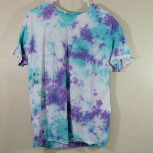 Hanes Aqua and Purple Tie Dye Shirt: Nebula Design